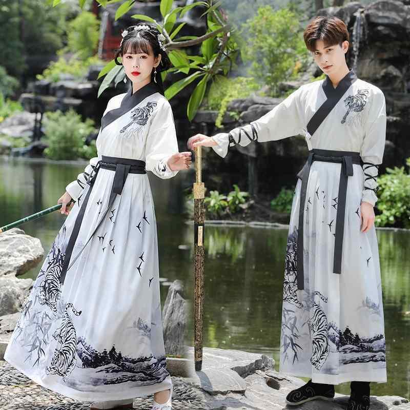 中国 民族 衣装 メンズ レディース カップル 漢服 長袖 上下セット 