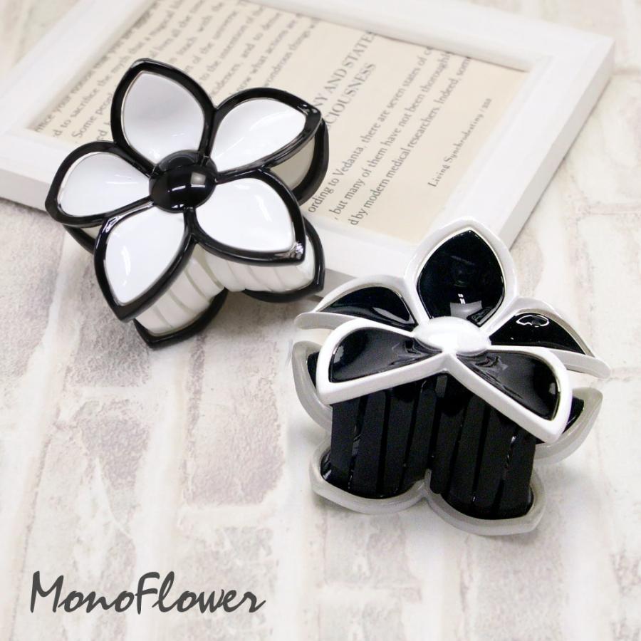 リトルムーン バンスクリップ モノトーン フラワー ヘアクリップ
