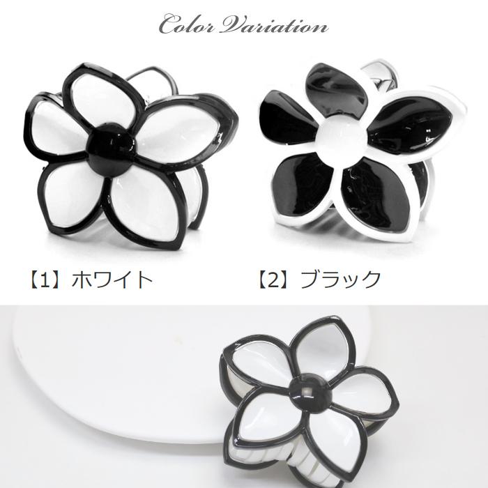 リトルムーン バンスクリップ モノトーン フラワー ヘアクリップ