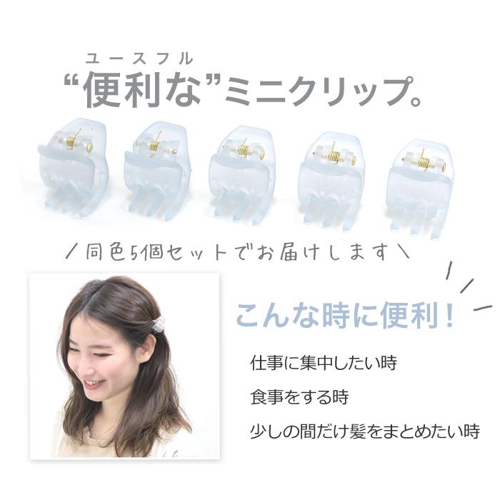 バンス ミニ プチ 半透明 セット 万能 軽い 簡単 ヘアアクセサリー icematte ユーズフルクリップ(5個組)（アイスマット）追跡可能メール便｜hair｜02