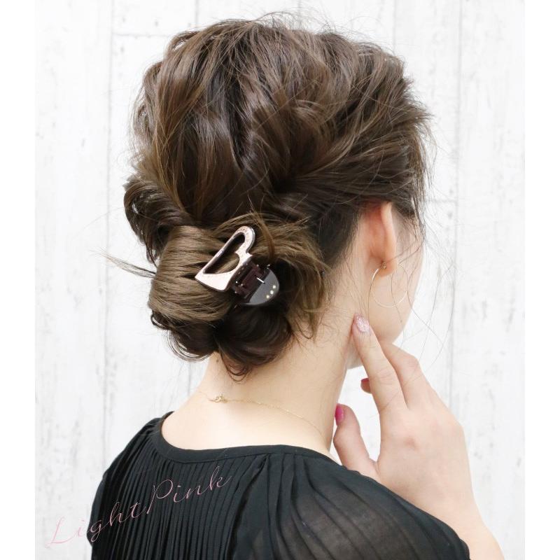 バンスクリップ ヘアクリップ ミニ 小さめ クリスタル エナメル