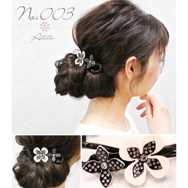 リトルムーン ヘアクリップ ひねりクリップ クリスタル ストーン