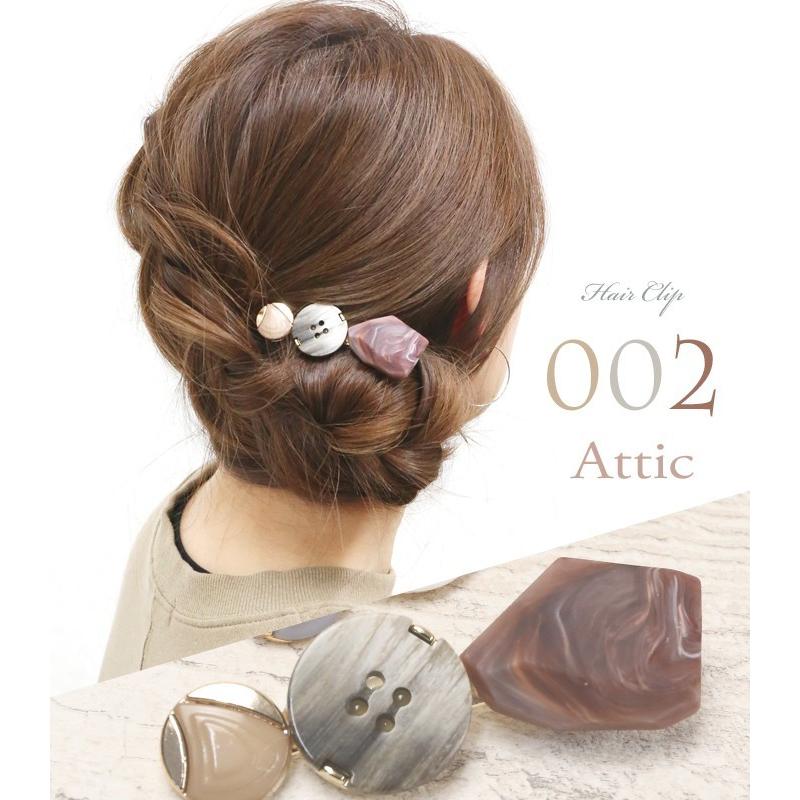 リトルムーン（Littlemoon） ヘアクリップ ストーン ボタン マット
