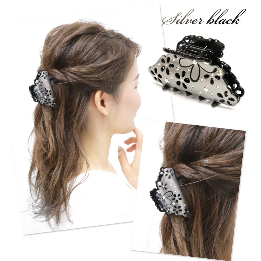 リトルムーン（Littlemoon） バンスクリップ クリスタル 花 透かし彫り