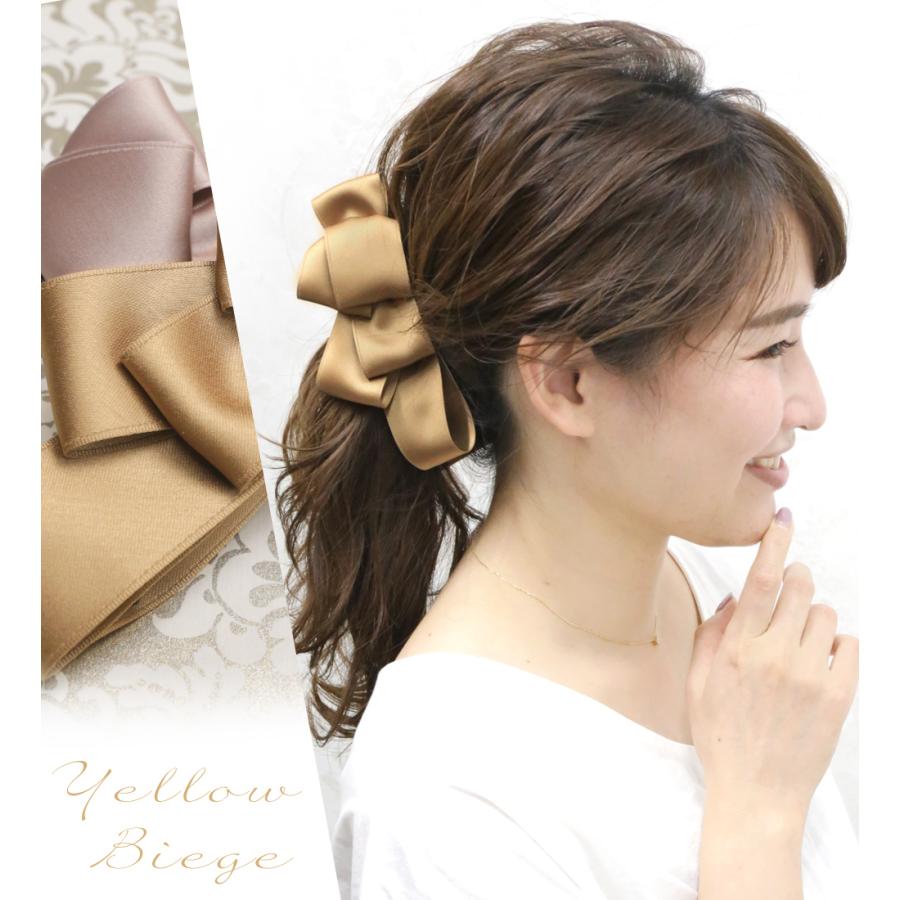 WEB限定】バナナクリップ ヘアクリップ サテン ヘアアレンジ ホールド力 シンプル ダブル ビッグ トップリボン ヴォーチェ ヘアアクセサリー 髪飾り レディースアクセサリー ヘアクリップ レディースヘアアクセサリー リボン ブラック シンプルデザイン