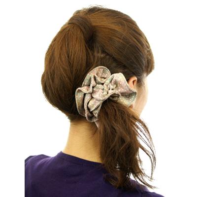 リトルムーン ちりめん 大ぶり シュシュ 和柄 生良きら はいからさん