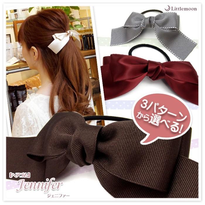 リトルムーン（Littlemoon） ヘアゴム リボン サテン ステッチ ヘア