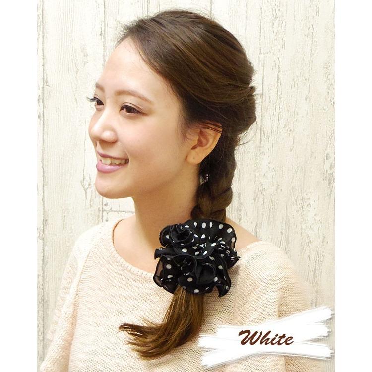 リトルムーン（Littlemoon） シュシュ 水玉 ブラック ヘアアクセサリー