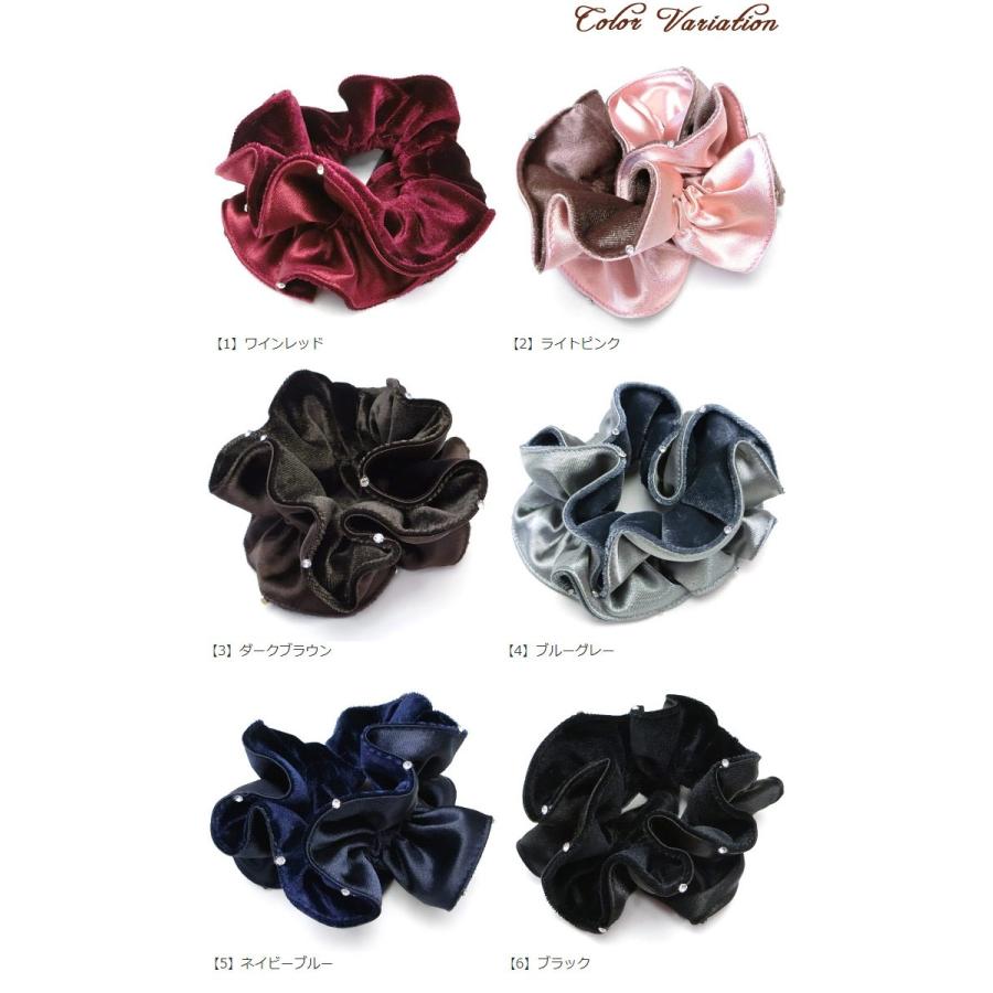 リトルムーン（Littlemoon） シュシュ ベロア サテン ブラック