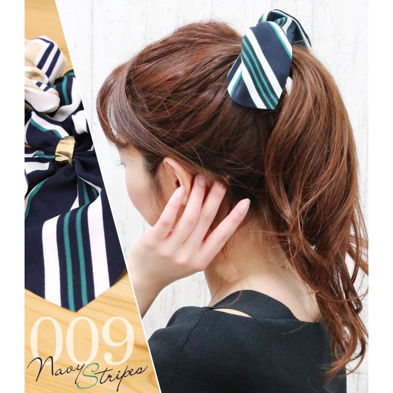 シュシュ リボン ゴールド ふわゆれ ドット ストライプ ボタニカル シースルー ヘアアクセサリー パッリア 追跡可能メール便対応 | リトルムーン | 02