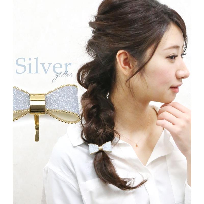 ヘアカフス スパンコール グリッター ゴールド ブリオン ラメ リボン キラキラ ヘアアクセサリー 髪飾り ソンレイール 追跡可能メール便