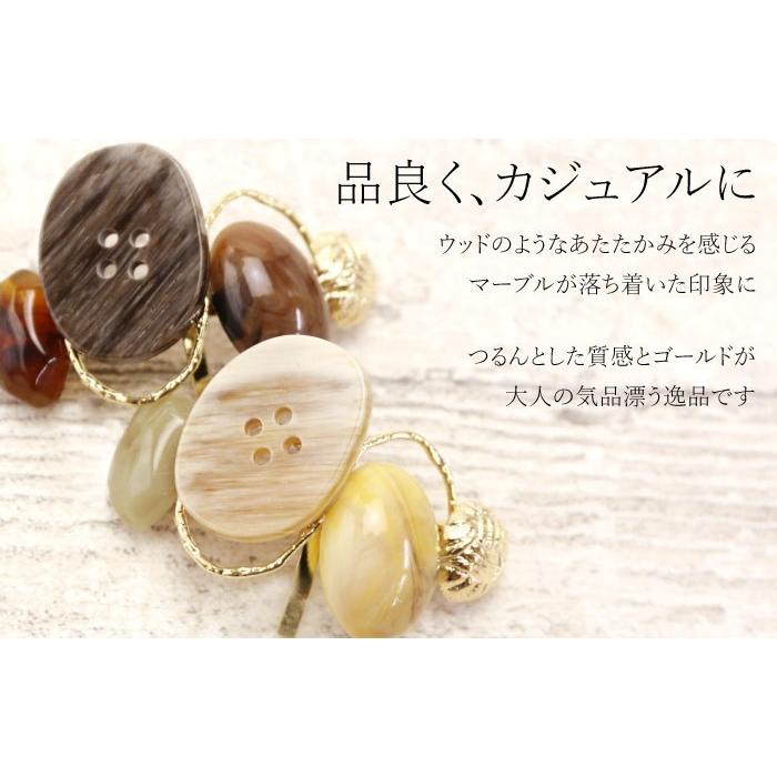 リトルムーン ヘアカフス ヘアゴム ポニーフック ゴールド マーブル