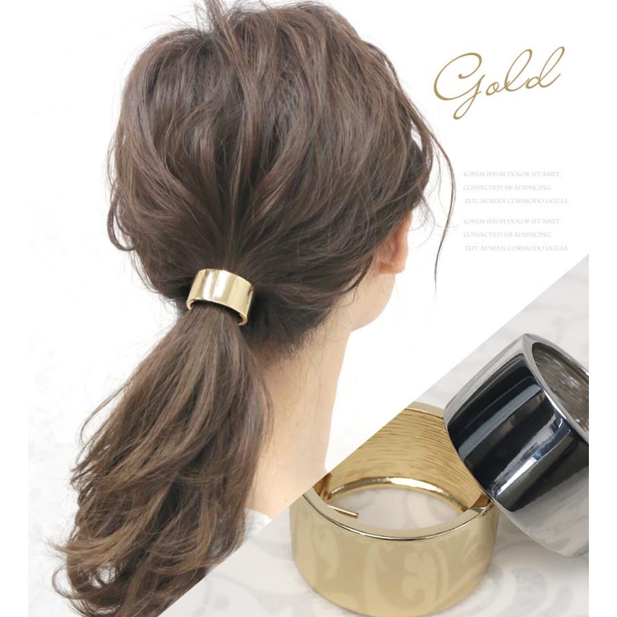 リトルムーン ヘアカフス ヘアゴム ポニーフック ヘアリング メタル  