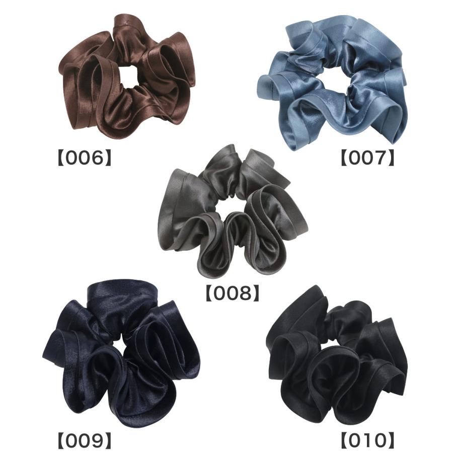 リトルムーン シュシュ ヘアゴム ハリ 艶 光沢 単色 バイカラー