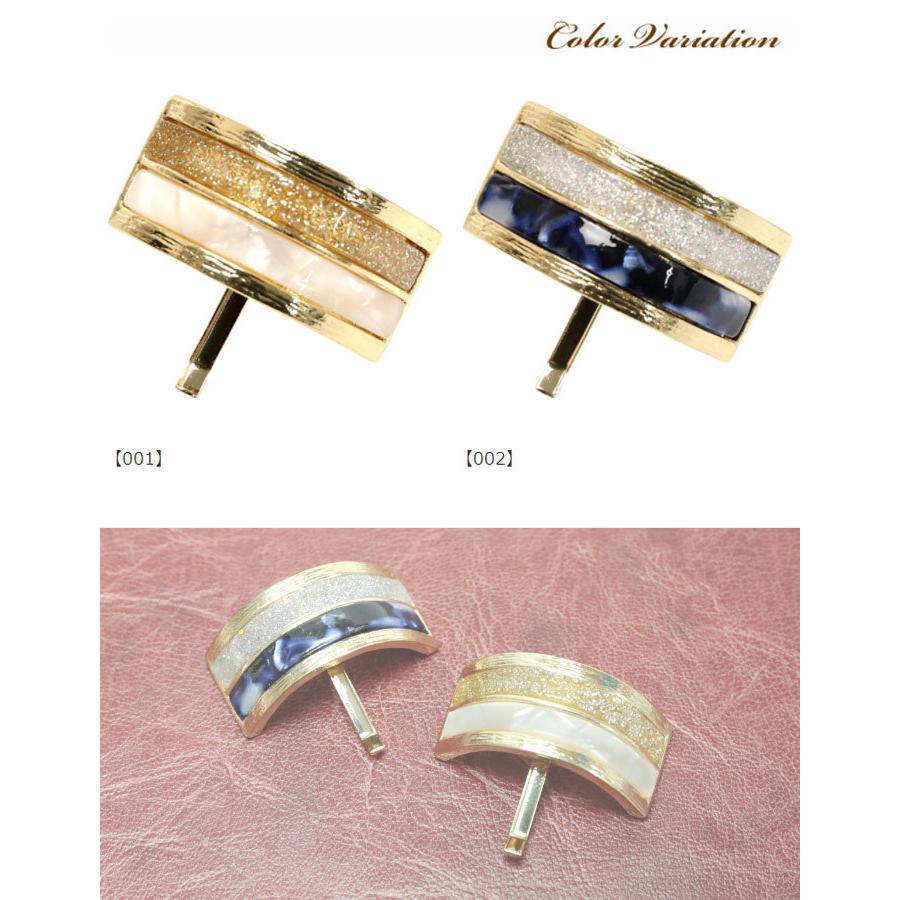 リトルムーン ヘアカフス ポニーフック ヘアゴム シェル ラメ ゴールド