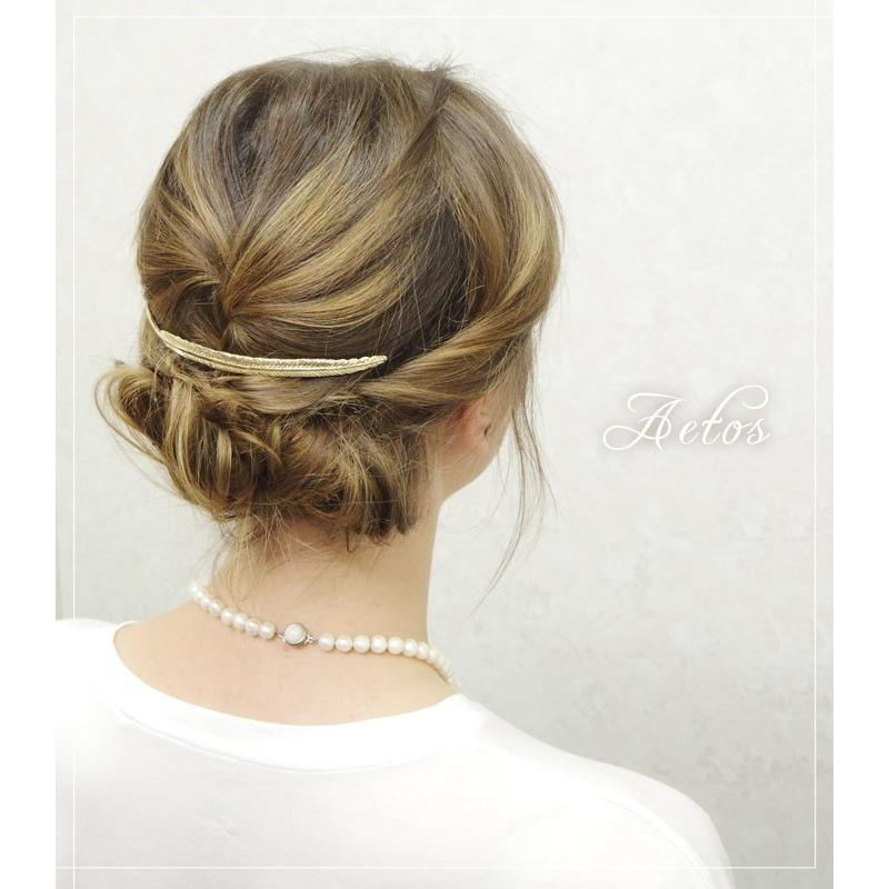 アッカ　フラワー付コーム　　ゴールド系 アッカ フラワー付コーム ゴールド系