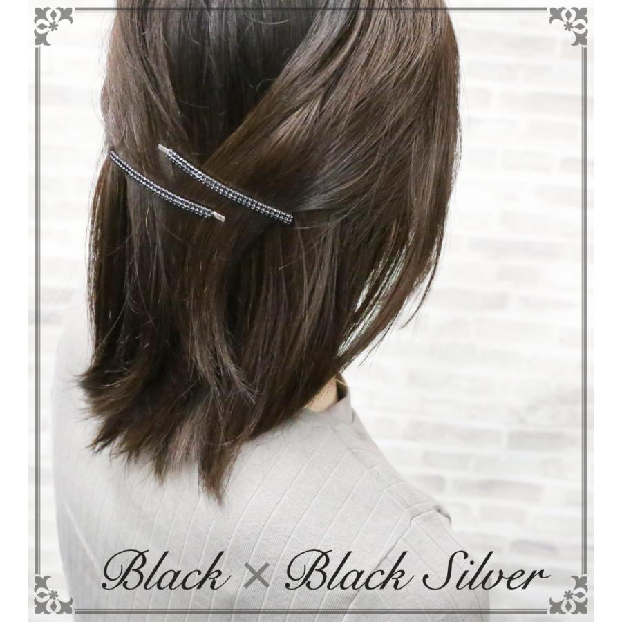 ヘアピン クリスタル ストーン ゴールド シルバー きらきら ロング 二連 シンプル ヘアアクセ 髪飾り ディアンサ（2本組） 追跡可能メール便 | リトルムーン | 06
