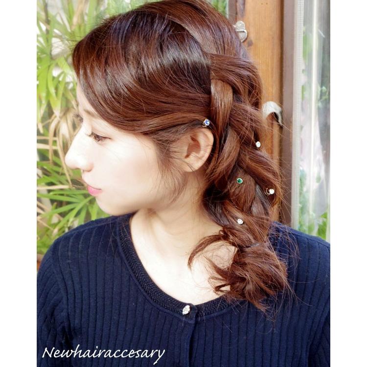 リトルムーン ヘアピアス アクセント クリスタル 上品 シンプル リトルムーン ヘアピアス アクセント クリスタル 上品 シンプル