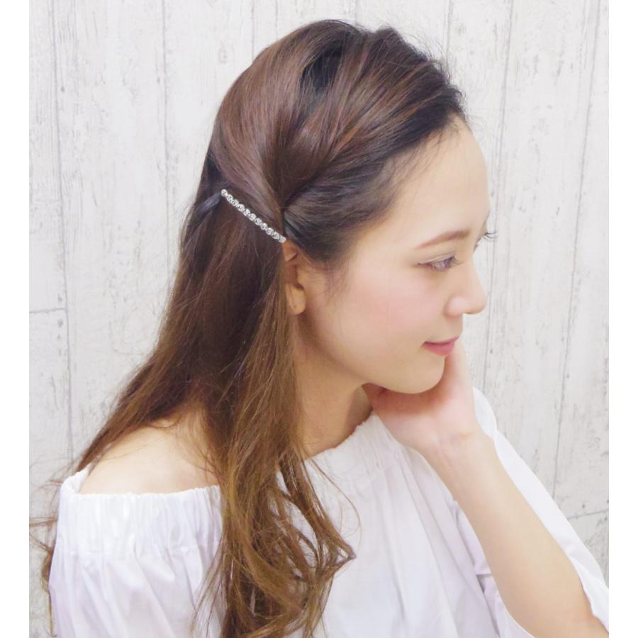 ヘアピン ゴールド ラインストーン ヘアアクセサリー クリスタル ロング サリクス 追跡可能メール便対応 | リトルムーン | 03