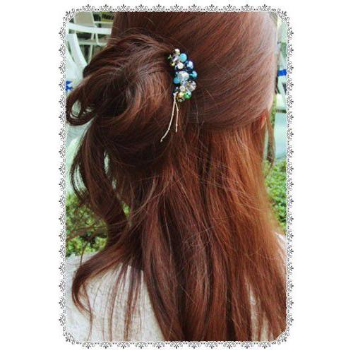 Ｅスティックプラスショート カットビーズ ワイヤー チェーン チャーム きらきら ハーフアップ お団子 アリー 追跡可能メール便 | リトルムーン | 01