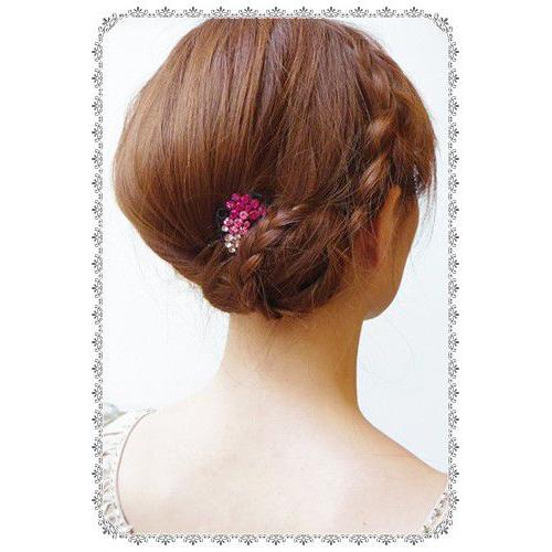 夜会巻き　コーム クリスタル ヘアアクセサリー 追跡可能メール便対応 Eスティックプラスショート ジューシーグレープ 単品 | リトルムーン | 01