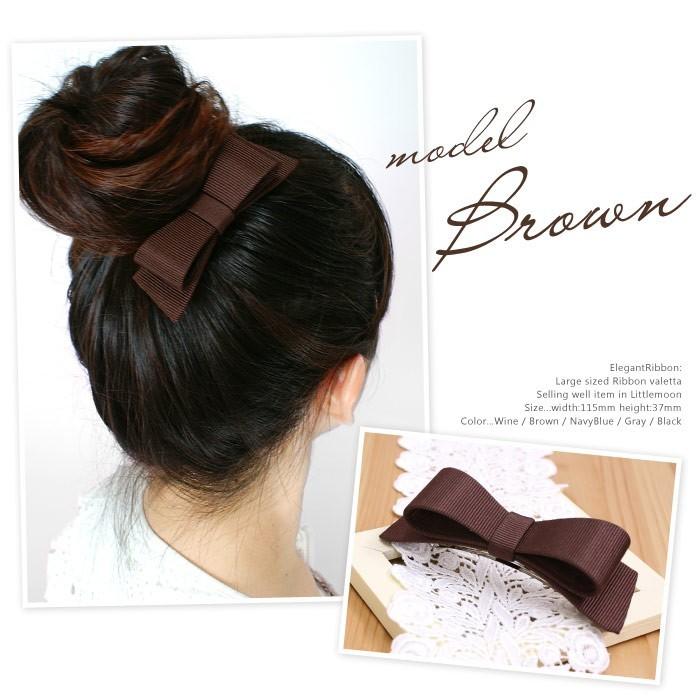 リトルムーン バレッタ リボン 大きめ ヘアアクセサリー