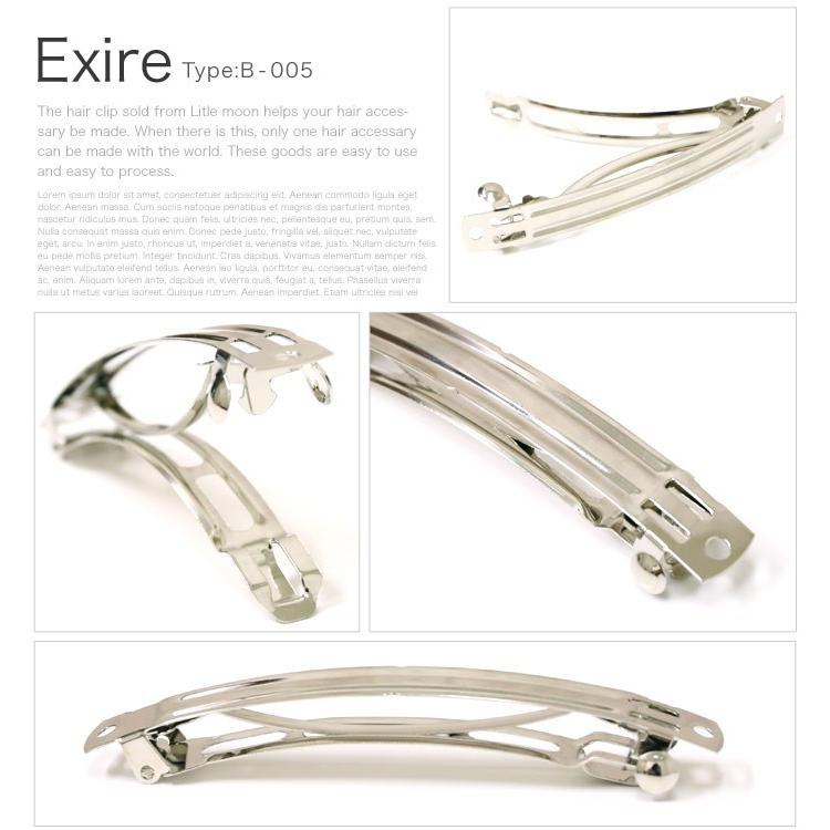 リトルムーン バレッタ 金具 10個セット シルバー パーツ DIY 資材 