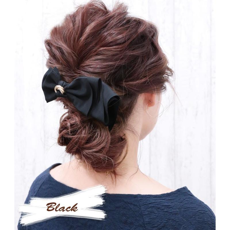 リトルムーン（Littlemoon） ヘアバレッタ リボン ゴールド エレガント