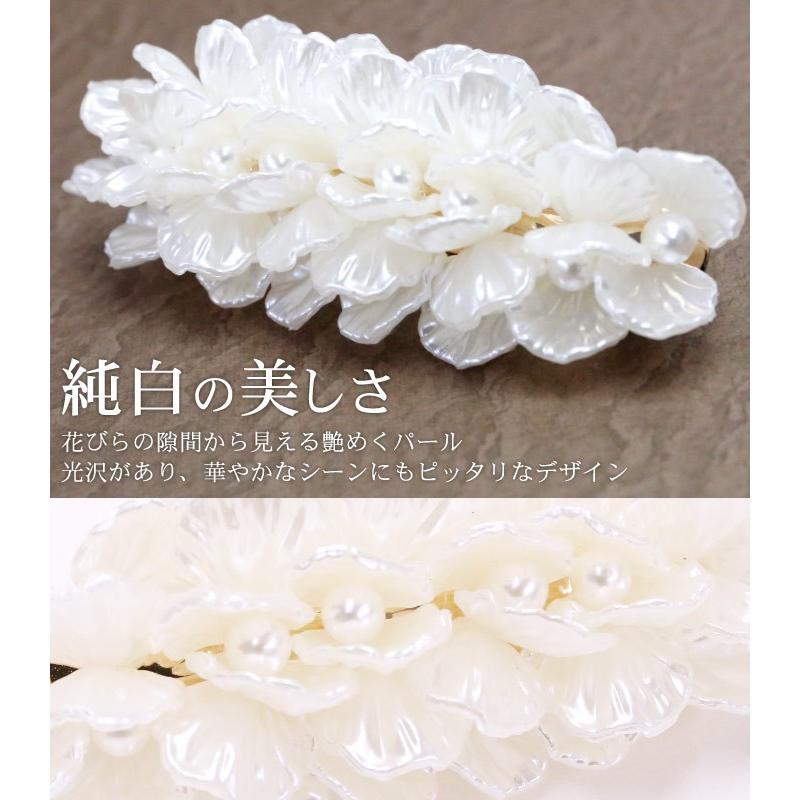 リトルムーン（Littlemoon） バレッタ パール 白 ホワイト 花びら