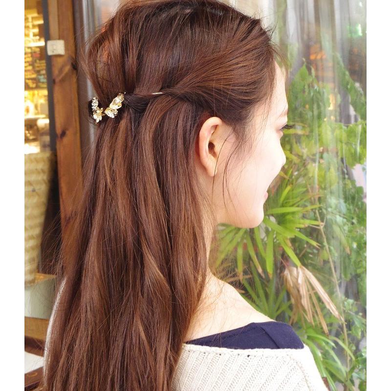 バックカチューシャ ヘアアクセ ゴールド 花 フラワー カチューシャ フローンス｜hair｜02