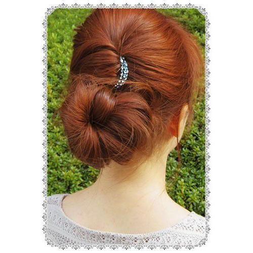 夜会巻き コーム セット クリスタル ヘアアクセサリー ラインストーン 追跡可能メール便対応Eスティックプラスショート プリズム | リトルムーン | 02