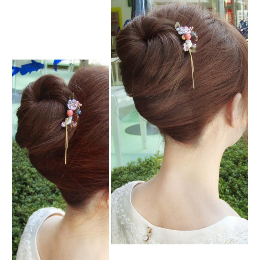 スティック セット 花 お団子 ハーフアップ ヘアアレンジ ヘアアクセサリー レティ&Eスティックプラスショート 追跡可能メール便 | リトルムーン | 04