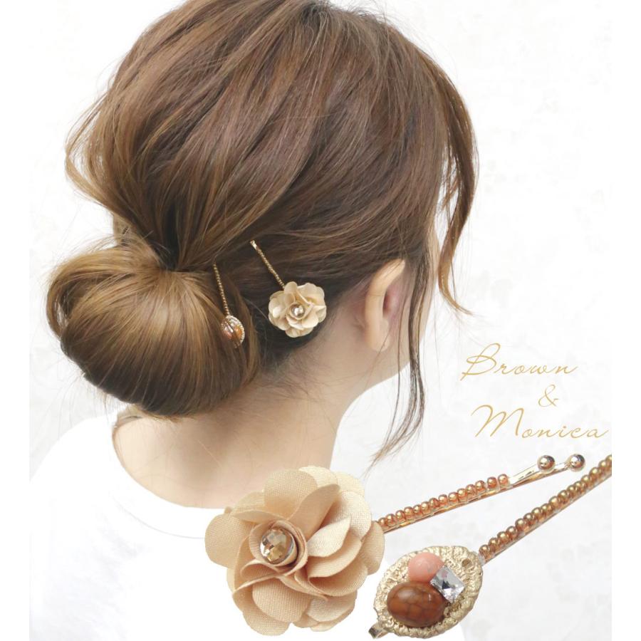 リトルムーン Lucie's closet ヘアピン同色2本セット パール ストーン