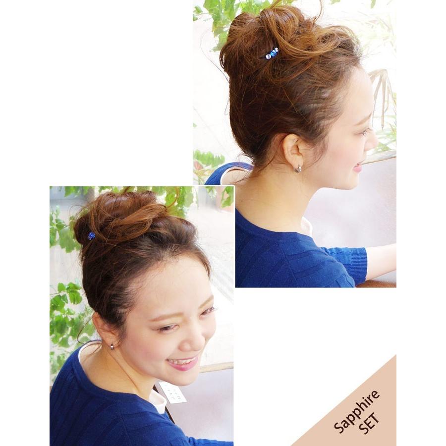 セット 横顔 てっぱん 2点セット Eスティック プラス ショート トロワ クリスタル ストーン ヘアアクセサリー | リトルムーン | 01