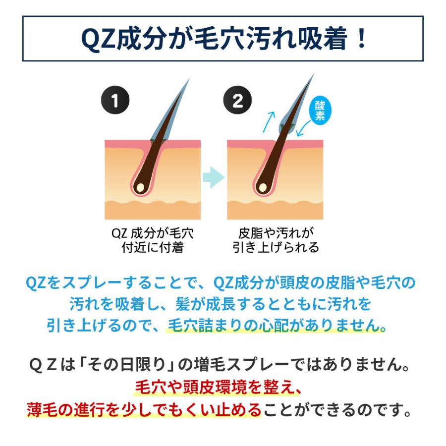 QZ 増毛スプレー 耐水 メンズ 簡単 自然な薄毛対策 汗や雨でもくずれない プロフェッショナル（180ml）濃い色｜hairshop｜13