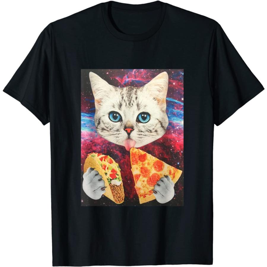 宇宙 猫 タコス ピザ ギャラクシー ミーム 宇宙 面白い かわいい かわいい キティ 子猫 星雲 Space Cat Tシャツ 始まりのヤフーショップ 通販 Yahoo ショッピング