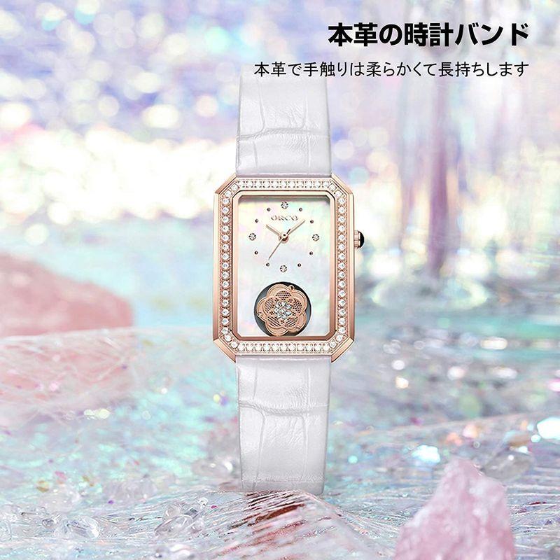 新作ウエア Watch Rorios 腕時計 クオー 回転するカメリア 可愛い キラキラ ダイヤ装飾 マザーオブパールダイヤル 日本製 防水 レディース 腕時計 Www Collectiviteslocales Fr