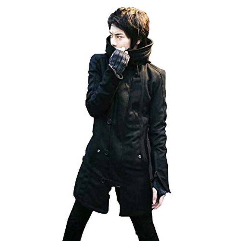 日本初の メンズ モッズコート Sheya ボリュームネック スプリングコート 黒 ブラック モッズコート ミリタリー フード付 その他コート アウター Viaanas Com