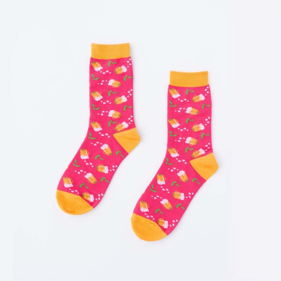 ハジマリソックス ビール ピンク 靴下 くつした ユニセックス メンズ レディース おしゃれ Hs 1 001 Pk Hajimari Socks 通販 Yahoo ショッピング