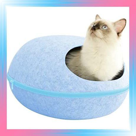 ブルー 猫 ベッド ドーム型 キャットハウス マカロン 窓付き ペ Qgwjyluvad ペット用品 生き物 Kamenorezacmaid Com