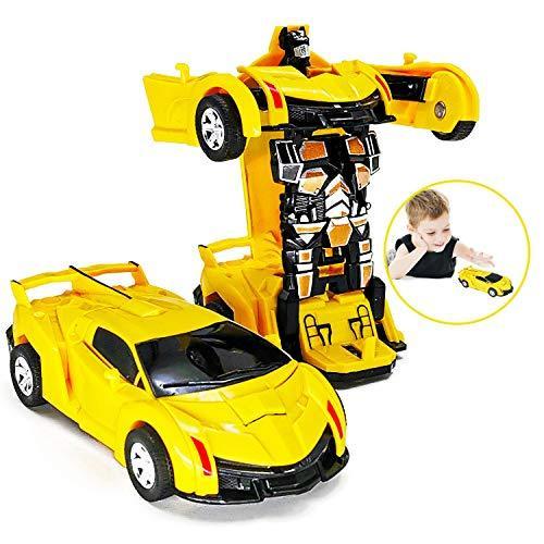 FQDVM ホットトイ 2-7歳の男の子と女の子用 ロボットカー おもちゃ キッズ 2-in-1 変形車 子供の誕生日プレゼント 2-6歳の男の子と女
