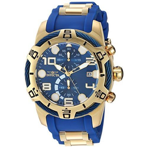 Invicta Men's 'Bolt' Quartz Gold and Polyurethane Casual Watch%カンマ% Color:T