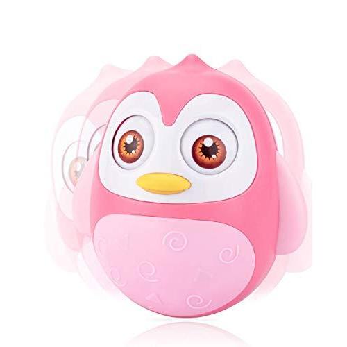 UNIH Musical Wobbler,Tummy Time Toys, Penguin Tumbler Wobbler,Roly Poly Bab