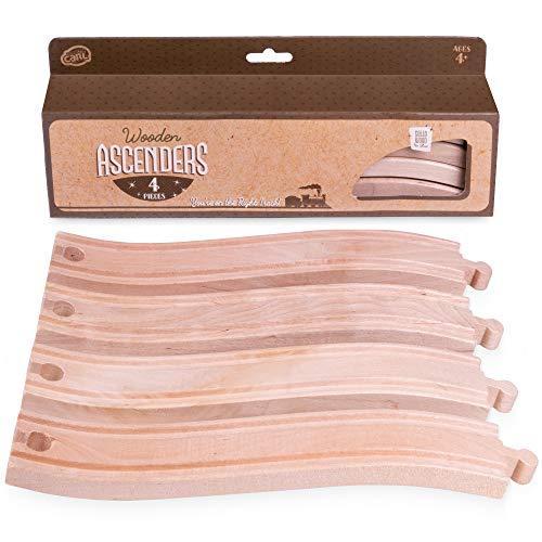 Conductor Carl 木製 アセンダートレイン トラック (4個パック) スローピングヒル、デクライン、カスタムブリッジの作成 クラシック 子