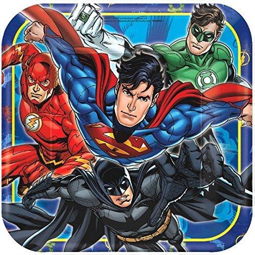 American Greetings Justice League Square Plate (8 Count), 9