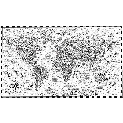 Horizon Group USA World of Fun 色 特大世界地図 5フィート x 3フィート[並行輸入品]