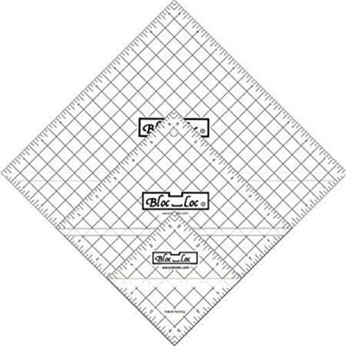日本では手に入らない珍しい海外の並行輸入品Bl0c L0c Half Square Triangle Ruler Set 7 8.9cm,17cm,24cm, Acrylic Ruler[並行