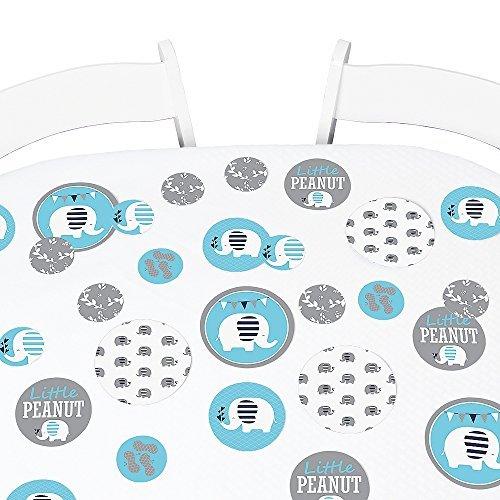 Big Dot of Happiness ブルーエレファント - 男の子ベビーシャワージャイアントサークル紙吹雪 - 誕生日パーティーデコレーション