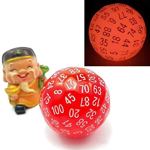 Bescon 光る多面体サイコロ 100面サイコロ 赤 蛍光 D100ダイス 100面キューブ 暗闇で光る D100 ゲームダイス[並行輸入品]