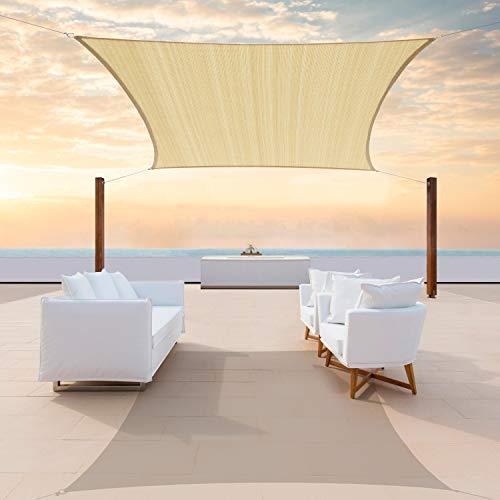 ColourTree　10'　x　Rectangle　Cl　Beige　Canopy　Fabric　Sail　20'　Sun　Awning　Shade